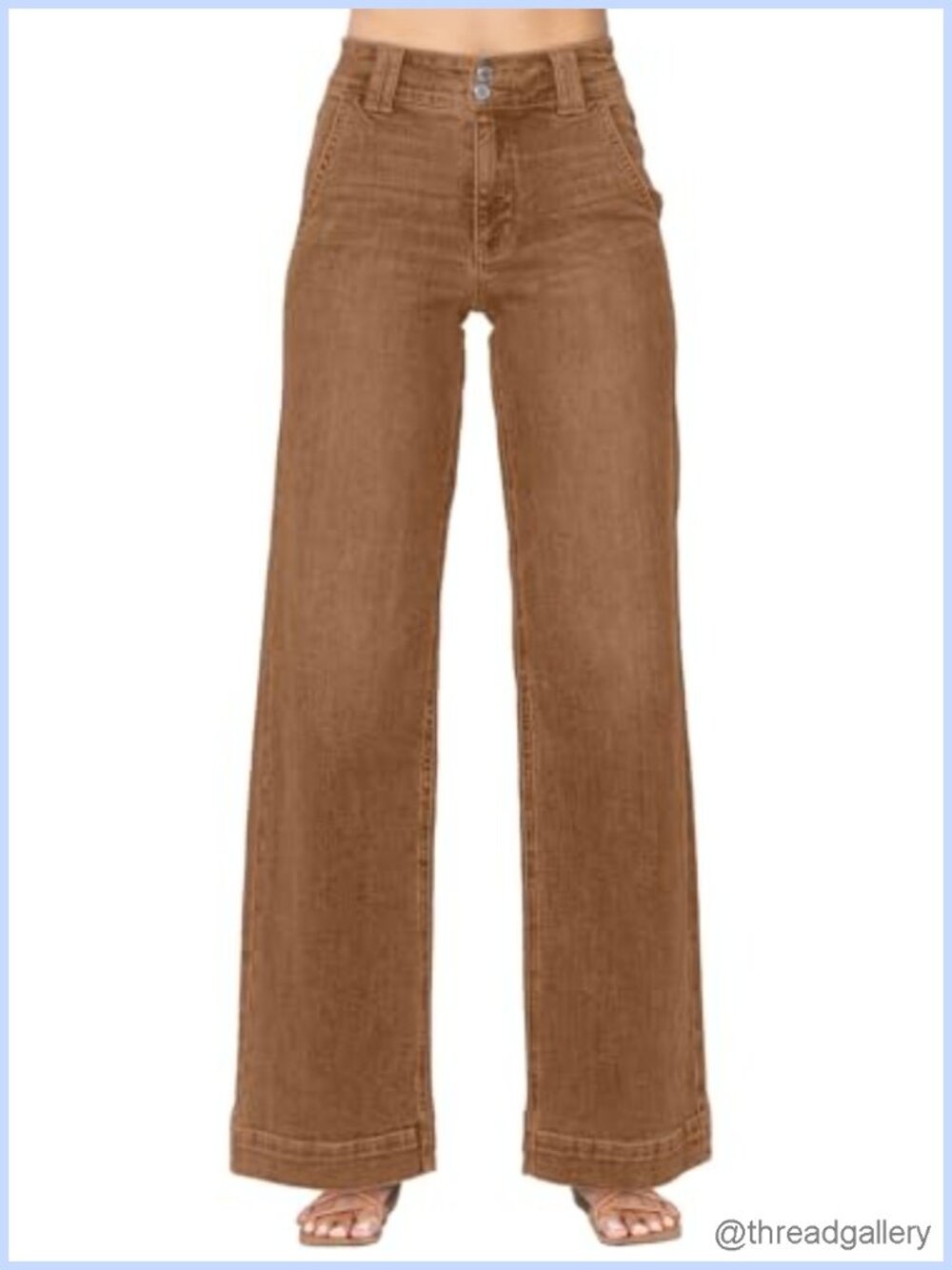 Women's High Waisted Wide Leg Straight Jeans Tummy Control Stretch Denim
